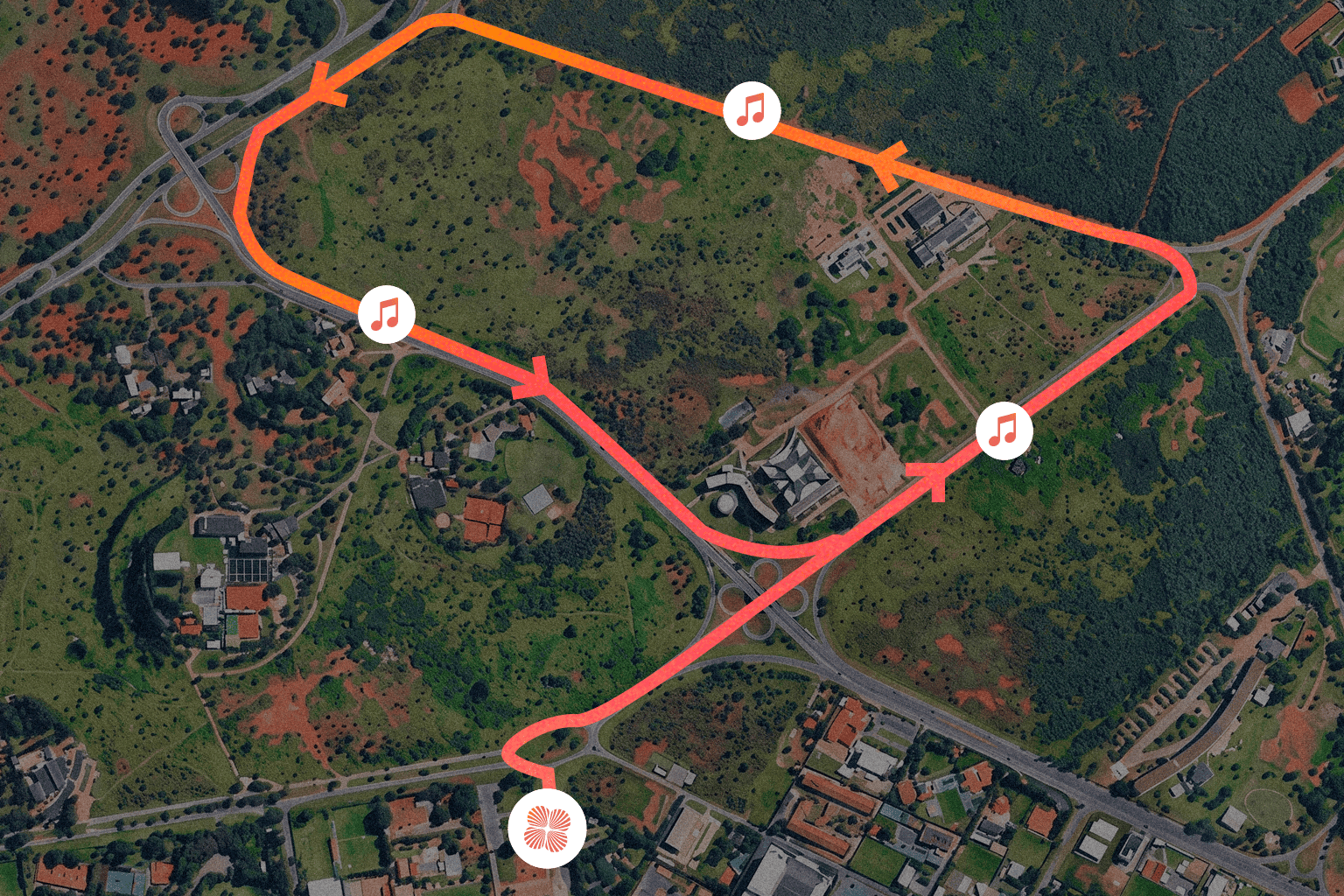 Mapa do percurso — Corrida Na Praia · 6km · SCES Brasília